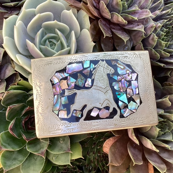 Abalone Inlay Running Horse Design Abstract Metal Belt Buckle main image 7